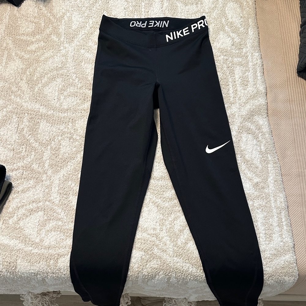 Nike Black Leggings with White Logo